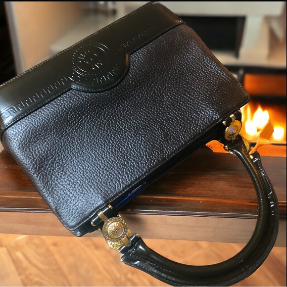 Versace RARE Dark Chocolate Brown Calf Leather Handbag - Picture 6 of 8
